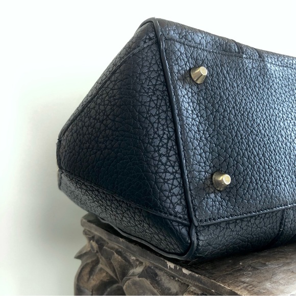 Kenzie Bag Black Tote Shoulder Gold-Tone Faux Leather Strap Medium Crossbody - Picture 10 of 16